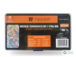 Zestaw koszulek termokurczliwych z cynąMIX 50 szt. TEGER