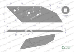 Dłuto. nakładka lemiesza lewa zamiennik Lemken Pług stal borowa  Napawane WARYŃSKI