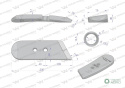 Dłuto. nakładka lemiesza lewa zastosowanie Kverneland z węglikiem wolframu WARYŃSKI MAXX