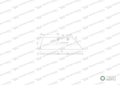 Lemiesz prawy 16" zastosowanie WG 100 B R Lemken Pług stal borowa WARYŃSKI