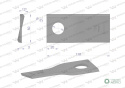 Nóż. nożyk kosiarka prawy 110x50x3mm otwór 21 zastosowanie 4047015 Galfre WARYŃSKI ( sprzedawane po 25 )