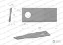 Nóż. nożyk kosiarka prawy 120x49x4mm otwór 21 zastosowanie 434976 Pottinger WARYŃSKI ( sprzedawane po 25 )