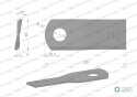 Nóż. nożyk kosiarka prawy 129.5x48x4mm otwór 21.2 zastosowanie 129MER Marangon WARYŃSKI ( sprzedawane po 25 )