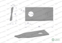 Nóż. nożyk kosiarka prawy 98x48x4mm otwór 19 zastosowanie 121713 Fella WARYŃSKI ( sprzedawane po 25 )