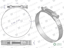 Opaska zaciskowa GBS 188-200 (obejma W2 - stal nierdzewna) szerkość 26mm TEGER ( sprzedawane po 5 )