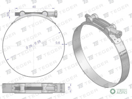 Opaska zaciskowa GBS 26-28 (obejma W2 - stal nierdzewna) szerkość 18mm TEGER ( sprzedawane po 10 )