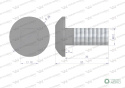 Śruba kpl. płużna grzybkowa podsadzana M12x30 mm kl.10.9 zastosowanie Lemken Smaragd Waryński