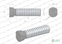 Śruba kpl. płużna oval z dwóch stron ścięta M12x50 mm kl.12.9 zastosowanie Kverneland Waryński M12X50OV2KV ( sprzedawane po 25 