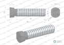 Śruba kpl. płużna oval z dwóch stron ścięta M12x55 mm kl.12.9 zastosowanie Kverneland Waryński M12X55OV2KV ( sprzedawane po 25 