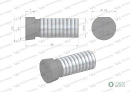 Śruba kpl. płużna oval z jednej strony ścięta M14x39 mm kl.12.9 zastosowanie Kverneland Waryński M14X39OV1 ( sprzedawane po 25 