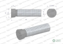 Śruba kpl. płużna oval z jednej strony ścięta M16x65 mm kl.12.9 zastosowanie Kverneland Waryński M16X65OV1 ( sprzedawane po 10 