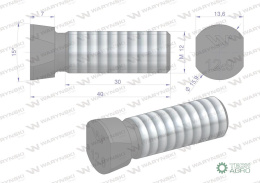 Śruba płużna oval z dwóch stron ścięta M12x40 mm kl.12.9 zastosowanie Kverneland Waryński M12X40OV2KV ( sprzedawane po 10kg )  