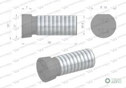 Śruba płużna oval z jednej strony ścięta M14x39 mm kl.12.9 zastosowanie Kverneland Waryński M14X39OV1 ( sprzedawane po 10kg )