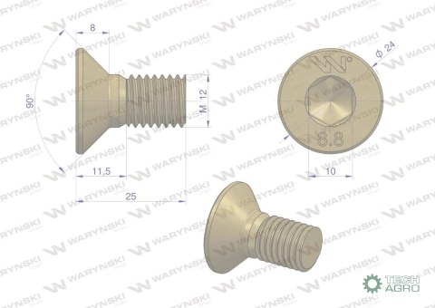 Śruba talerza M12x26 - imbus 10 Kosiarka rotacyjna Waryński ( sprzedawane po 10kg ) Śruba talerza M12x26 - imbus 10 Kosiarka rotacyjna Waryński ( sprzedawane po 10kg )