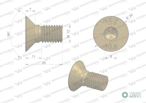 Śruba trzymak noża M12x26 - imbus 8 Kosiarka rotacyjna Waryński ( sprzedawane po 10kg ) Śruba trzymak noża M12x26 - imbus 8 Kosiarka rotacyjna Waryński ( sprzedawane po 10kg )