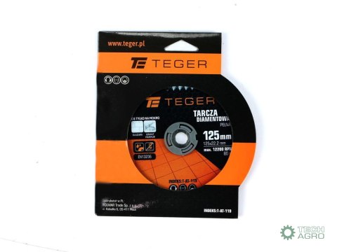 Tarcza diamentowa do cięcia na mokro pełna 125x22.23 mm TEGER Tarcza diamentowa do cięcia na mokro pełna 125x22.23 mm TEGER