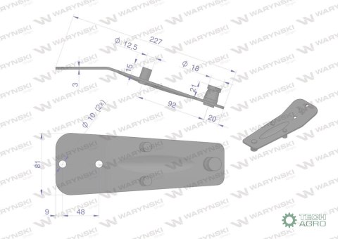 Trzymak noża kosiarka rotacyjna mała Z-070 1,35 m Waryński Trzymak noża kosiarka rotacyjna mała Z-070 1,35 m Waryński