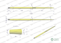 Ząb ładowacza CIĘŻKI uniwersalny prosty L- 1200 mm zastosowanie 5193-51563 Tur WARYŃSKI