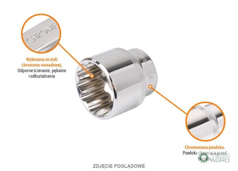Klucz nasadowy 1/2" dwunastokątny 9 mm / TEGER Klucz nasadowy 1/2" dwunastokątny 9 mm / TEGER