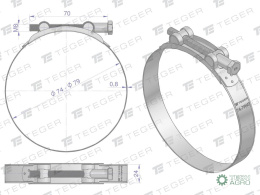 Opaska zaciskowa GBS 74-79 (obejma W2 - stal nierdzewna) szerkość 24mm TEGER ( sprzedawane po 5 )