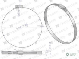 Opaska zaciskowa wzmocniona 100-120 ślimakowa (obejma W2 - stal nierdzewna) szerkość 12mm TEGER ( sprzedawane po 10 )