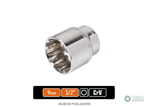 Klucz nasadowy 1/2" SPLINE 9 mm / TEGER Klucz nasadowy 1/2" SPLINE 9 mm / TEGER