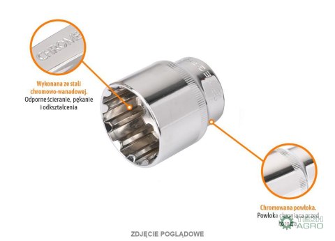 Klucz nasadowy 1/2" SPLINE 9 mm / TEGER Klucz nasadowy 1/2" SPLINE 9 mm / TEGER
