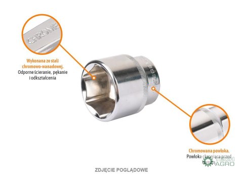 Klucz nasadowy 1/2" sześciokątny 13 mm / TEGER Klucz nasadowy 1/2" sześciokątny 13 mm / TEGER
