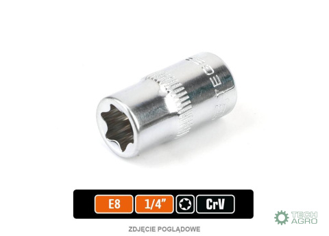 Klucz nasadowy 1/4" TORX E8 / TEGER Klucz nasadowy 1/4" TORX E8 / TEGER