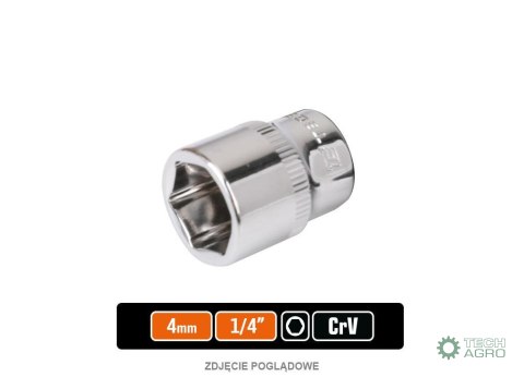 Klucz nasadowy 1/4" sześciokątny 4 mm / TEGER Klucz nasadowy 1/4" sześciokątny 4 mm / TEGER