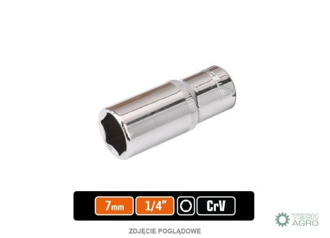 Klucz nasadowy 1/4" sześciokątny długi 7 mm / TEGER Klucz nasadowy 1/4" sześciokątny długi 7 mm / TEGER