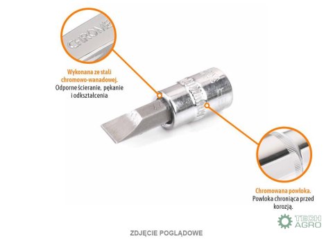Klucz nasadowy 1/4" z bitem SL 37 mm/SL6 / TEGER Klucz nasadowy 1/4" z bitem SL 37 mm/SL6 / TEGER
