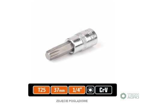 Klucz nasadowy 1/4" z bitem TORX 37 mm/T25 /TEGER Klucz nasadowy 1/4" z bitem TORX 37 mm/T25 /TEGER
