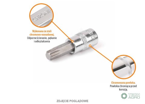 Klucz nasadowy 1/4" z bitem TORX 37 mm/T25 /TEGER Klucz nasadowy 1/4" z bitem TORX 37 mm/T25 /TEGER
